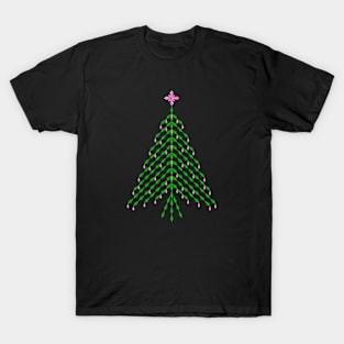 Elegant pink and green crystal Christmas Tree T-Shirt